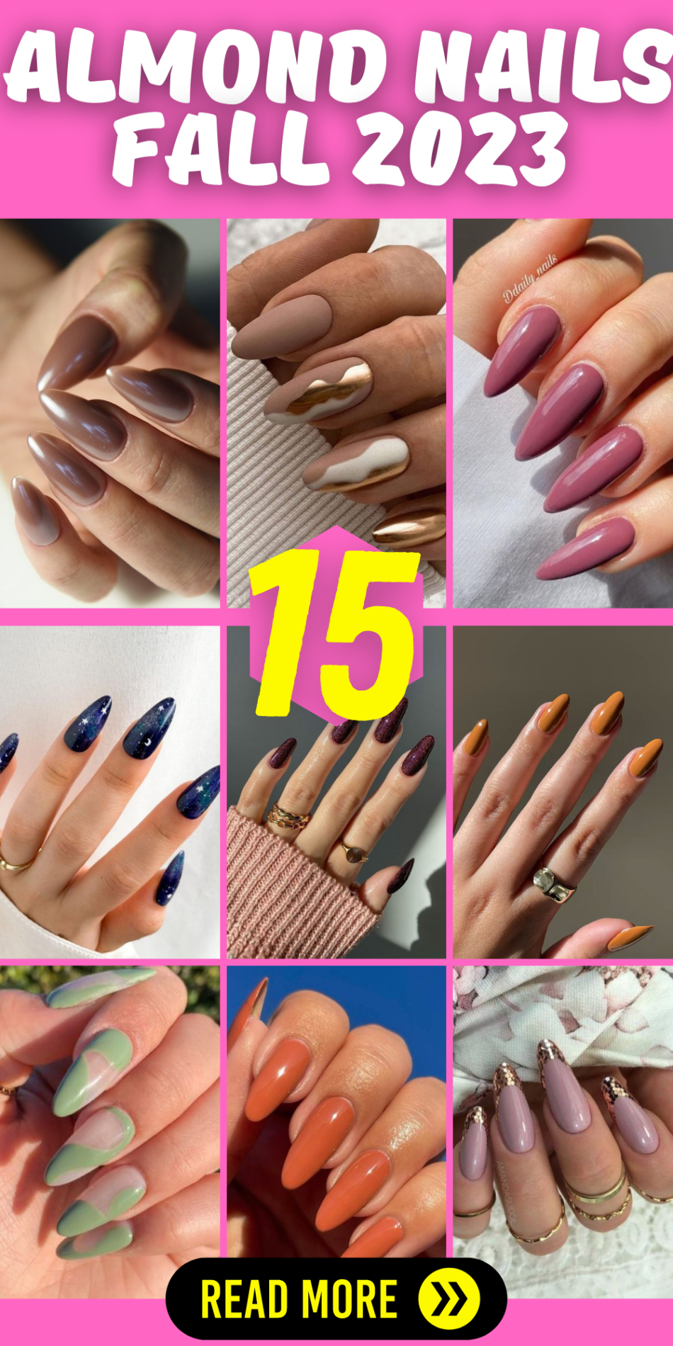 almond shape nail designs 2023 Bulan 1  Chic Almond Nail Ideas for Fall  - thepinkgoose