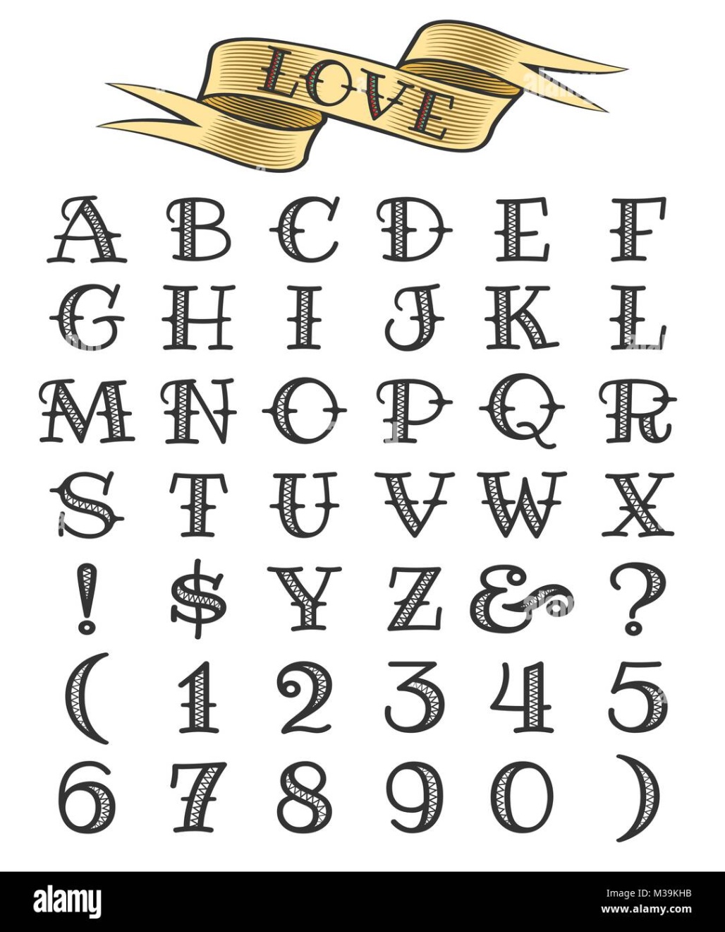 alphabet letters tattoo designs Bulan 1 Set of tattoo style letters and numbers, alphabeth for your tattoo