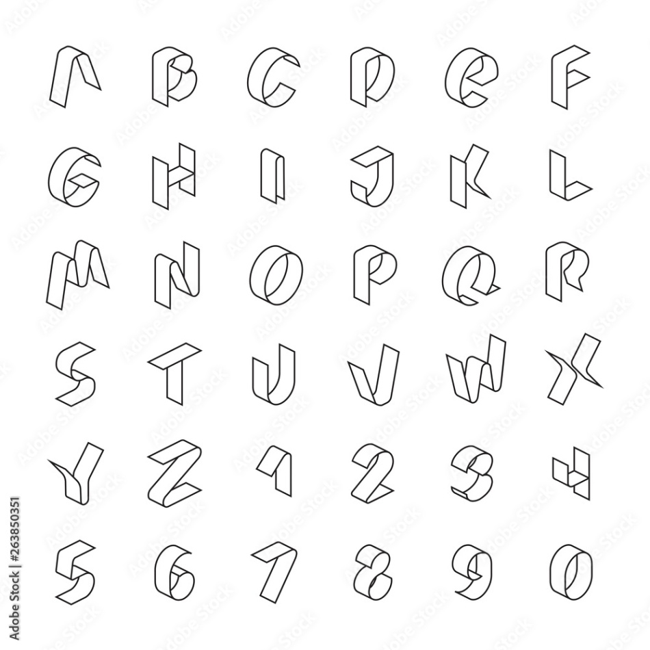 alphabet letters designs Bulan 1 Vector d line Isometric fonts alphabet, letter Design abc
