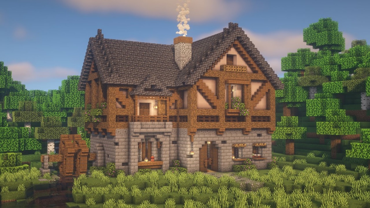 amazing house designs minecraft Bulan 2 Minecraft Big Cottage House Tutorial